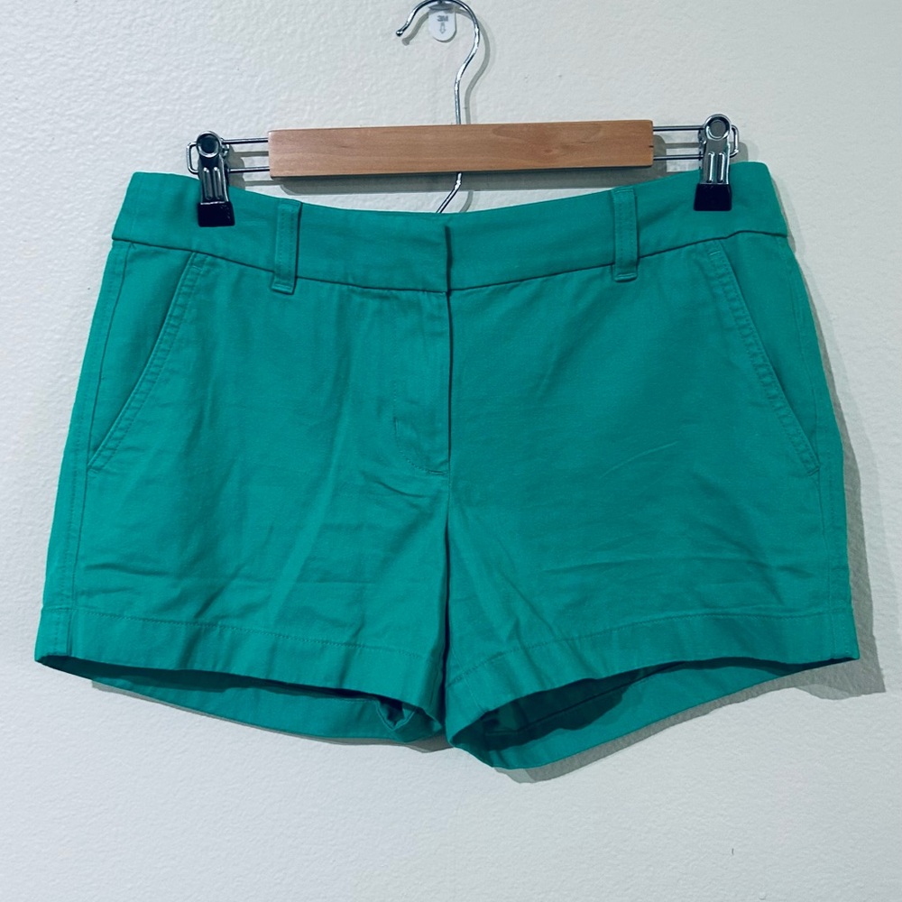 J. Crew Green Classic Twill Bermuda Shorts - Picture 3 of 10